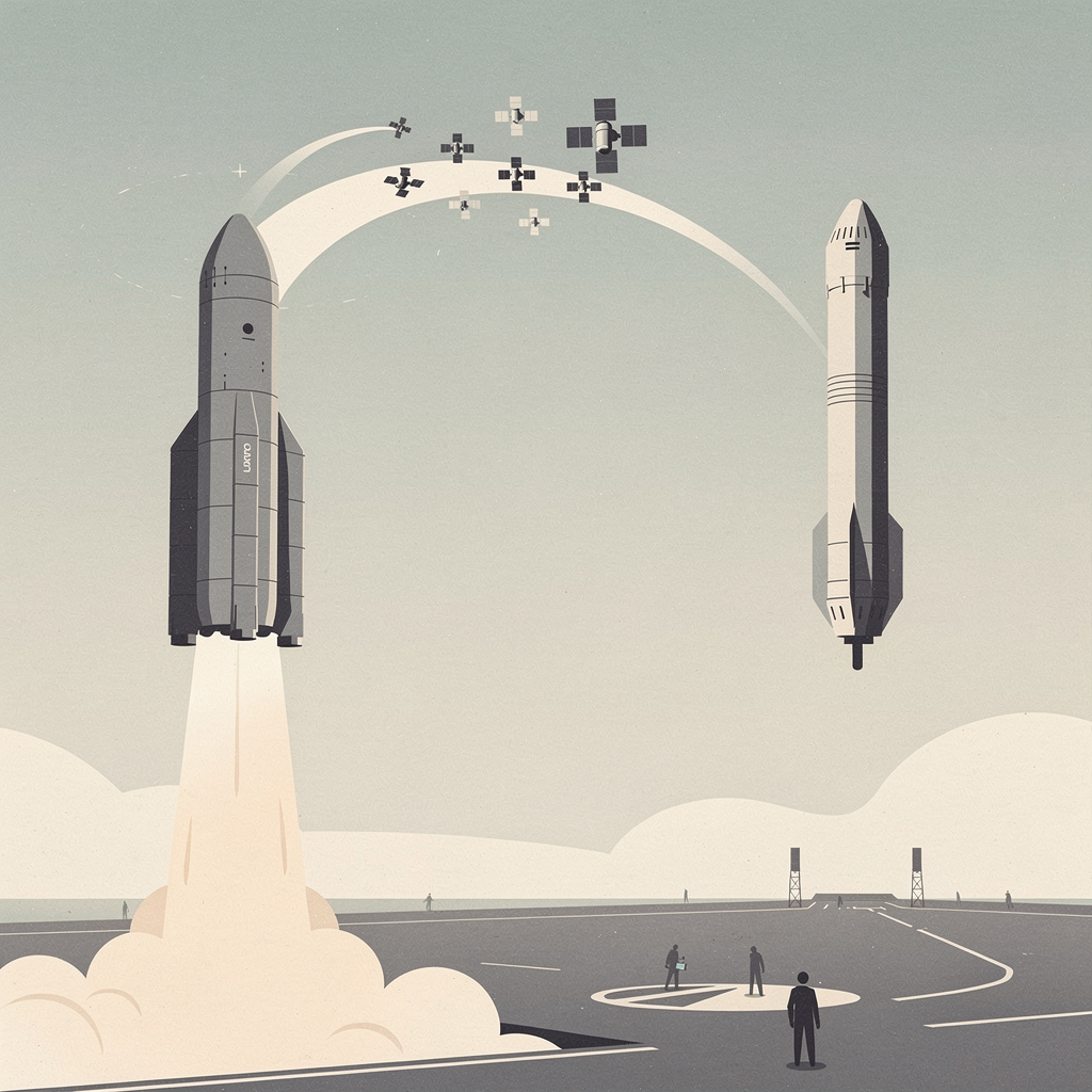"Starship Flies, Starlink Deploys, Booster Falls — The Pattern Shaping SpaceX's Public-Market Story"